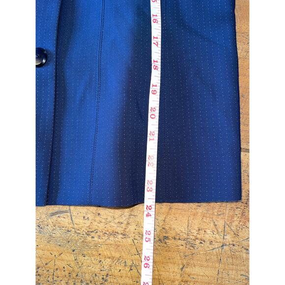 NWT Womens Talbots Navy Small White Dot Button Down Blazer Suit Jacket 8 Petite - Picture 6 of 8